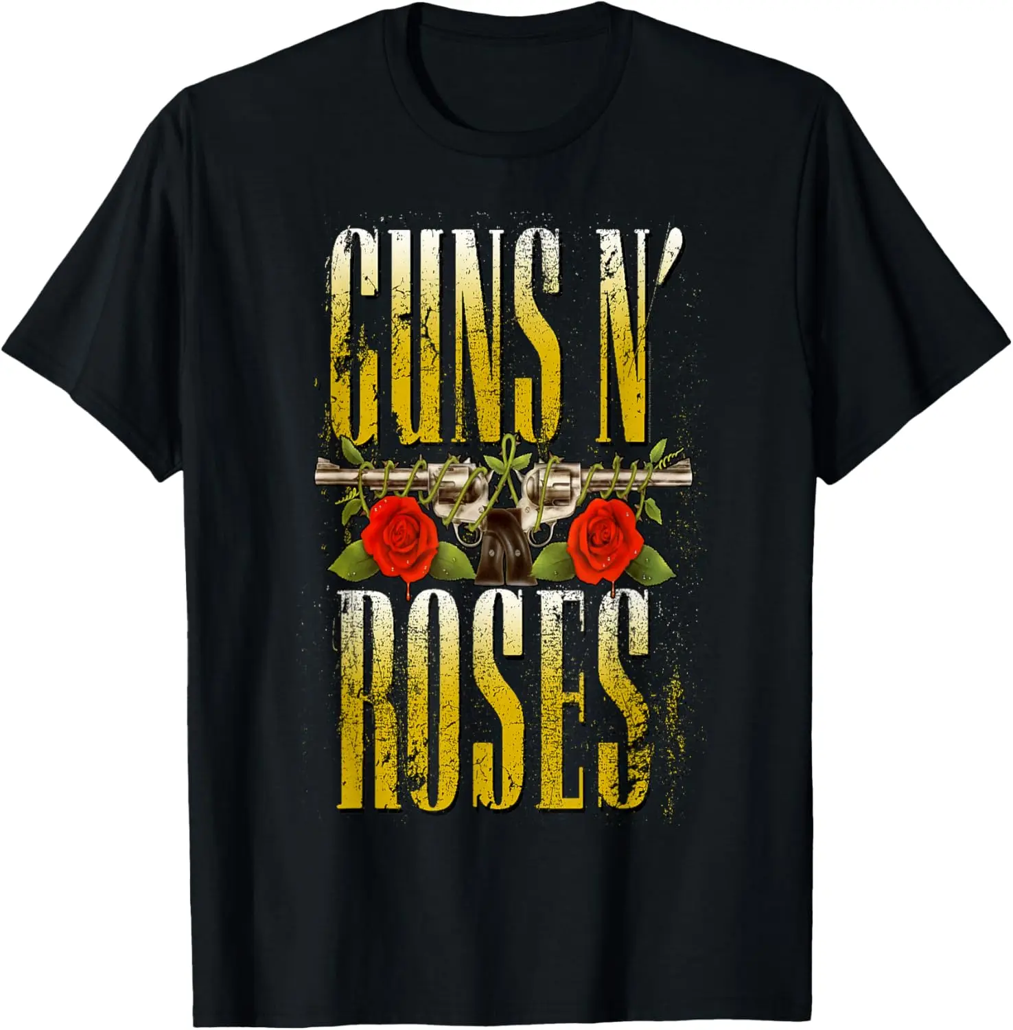 N' Roses Official Big Guns T-Shirt 100% Cotton Trendy Y2K Short-Sleeve Tee – Soft, Quick-Drying, & Moisture-Wicking; Ideal