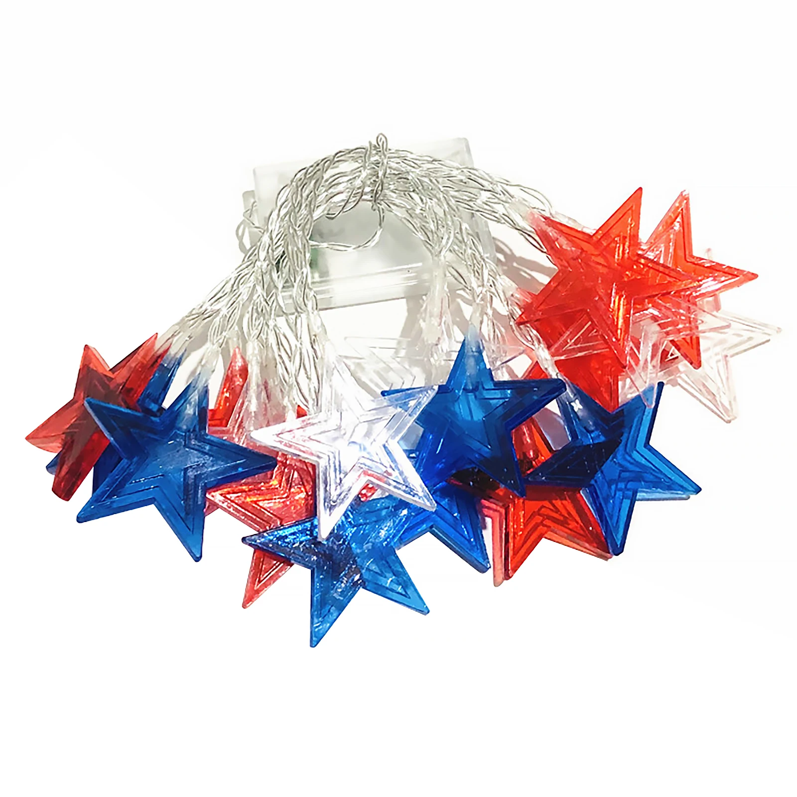 Stars Light String 30 LED Twinkle Garlands Plug in USA Independence Day Lamp for Holiday Party Wedding Decorative Lights