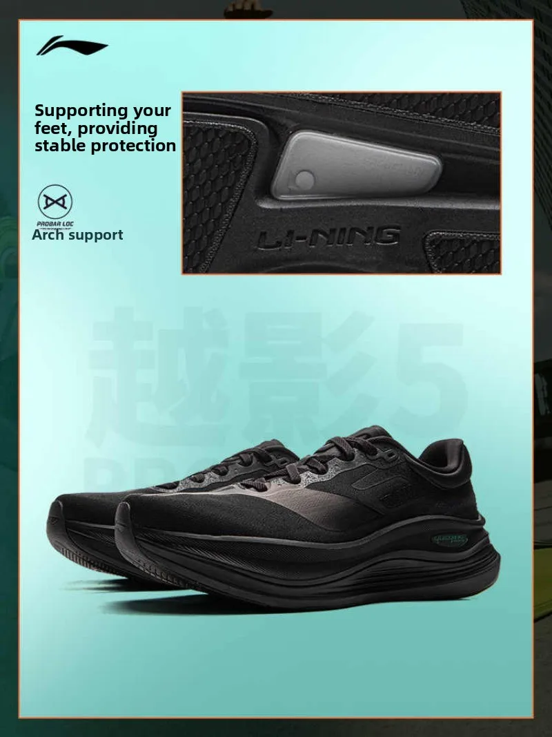 LI-NING Men's YUEYING 5 PRO Running Shoes Lightweight Breathable Cushioned Sneakers for Jogging Walking Training ARHW001 ARHV013