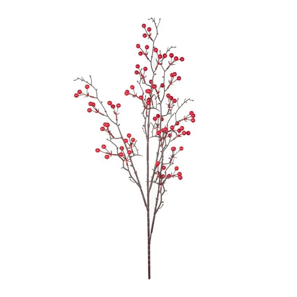 1pc Artificialplant Holly Little Red Haw NewYear Home Vase table Garden dishgard Festival Party Wall Wedding Decor DIY Gifts Box