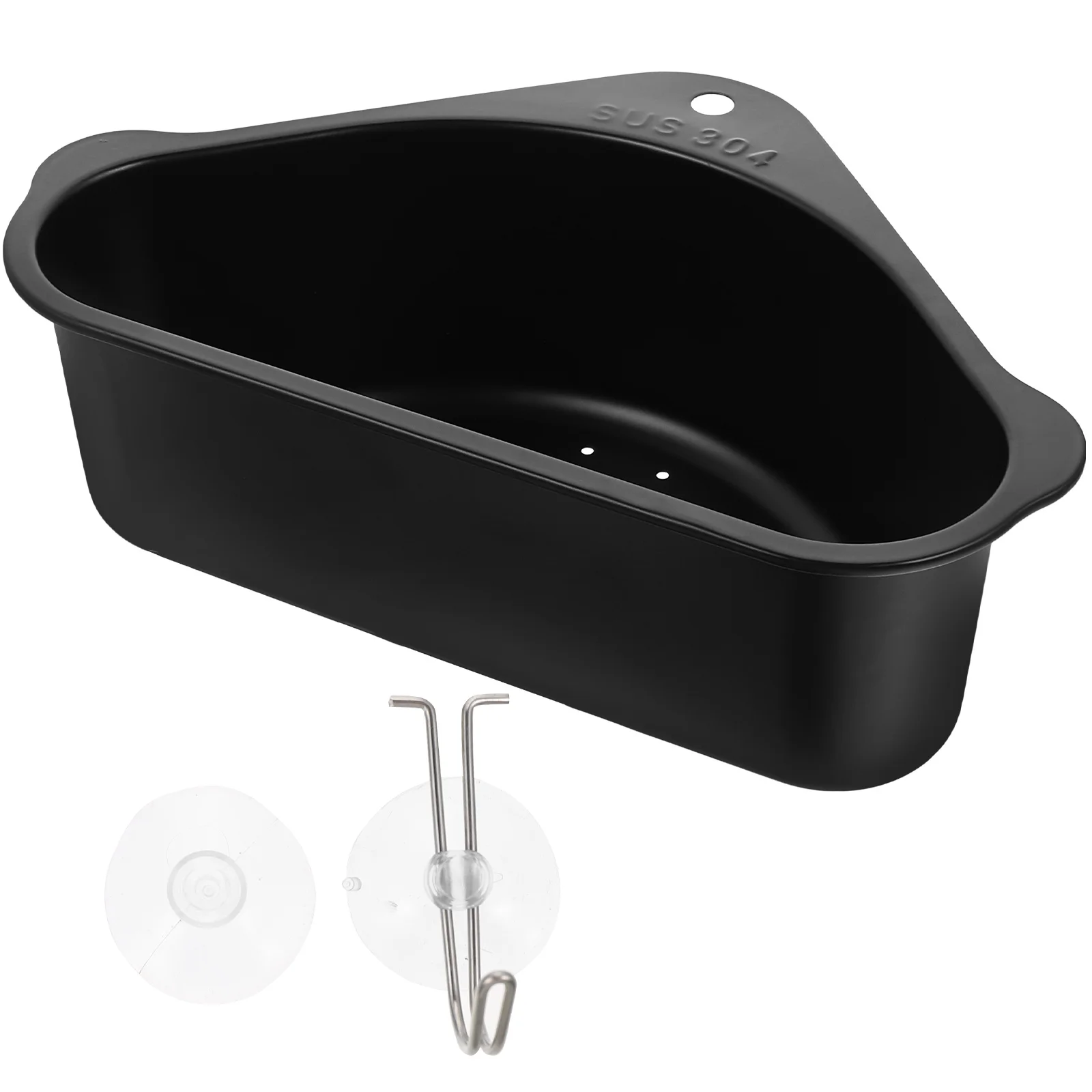 

Triangle 304 Stainless Steel Sink Drain Basket Kitchen Food Waste Strainer Black Anti Rust Smooth Edge Practical Function