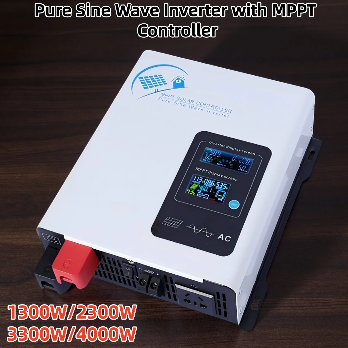 

Гибридный солнечный инвертор 3300W 2300W, автономный, с чистой синусоидой, MPPT, 12V 24V 48V 110V 220V, 30A 60A 100A, солнечное зарядное устройство