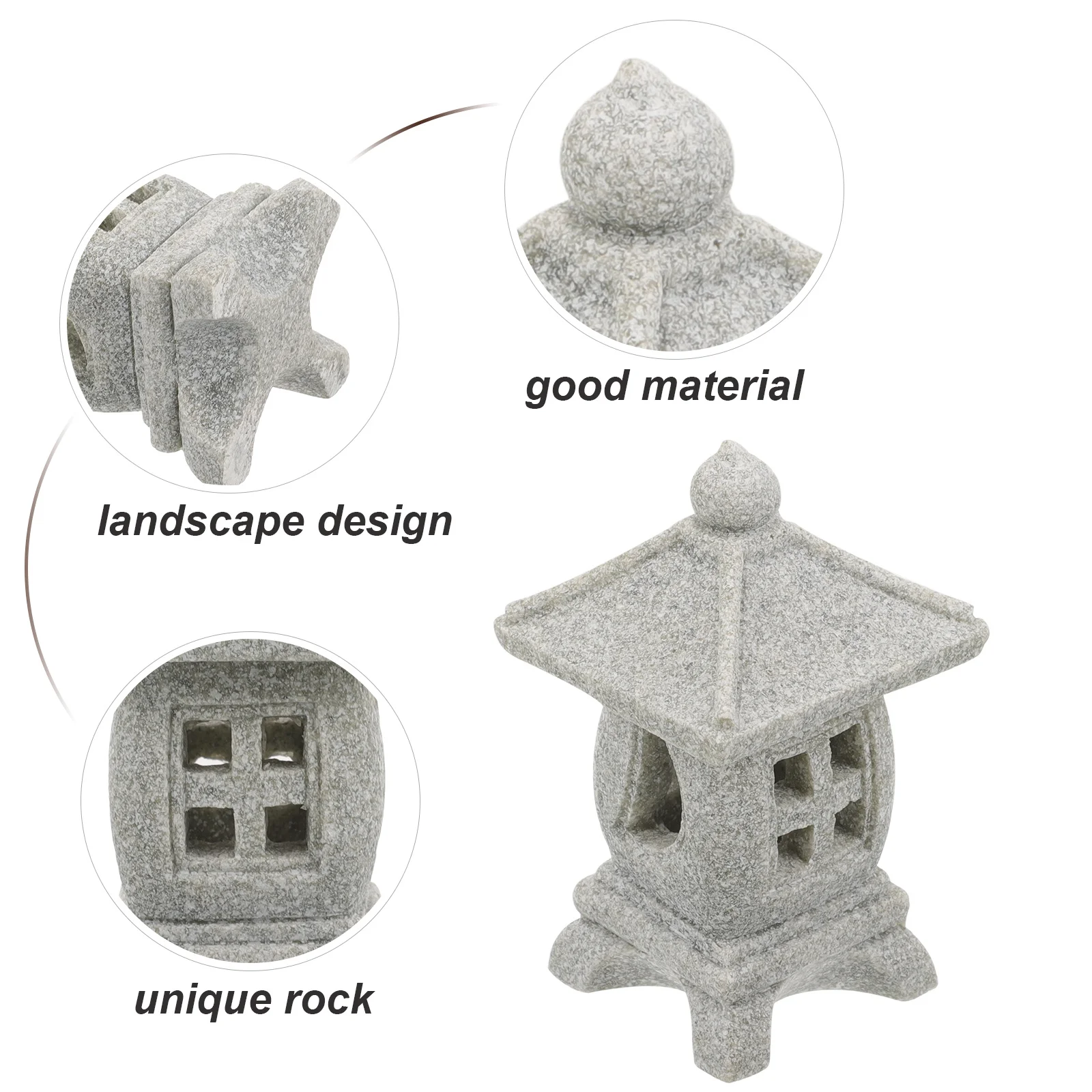 

Stone Lantern Decor Japanese Mini Pavilion Statue Resin Garden Ornament For Yard Balcony Desktop Micro Landscape Pavilion Garden
