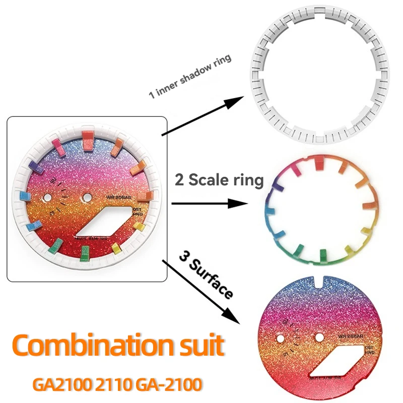 

For Casioak MOD Kit Watch Dial Plate Face Scale Chapter Ring Watch For Casio G-SHOCK 2110 GA-2100 Combination suit accessories