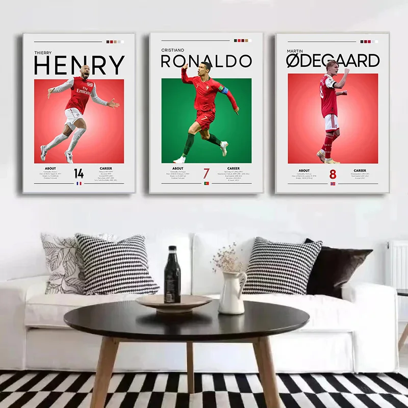 Sports Football Players Posters and Prints World Famous Football Stars Wall Art Canvas Paintings for Living Room Home Decor Gift