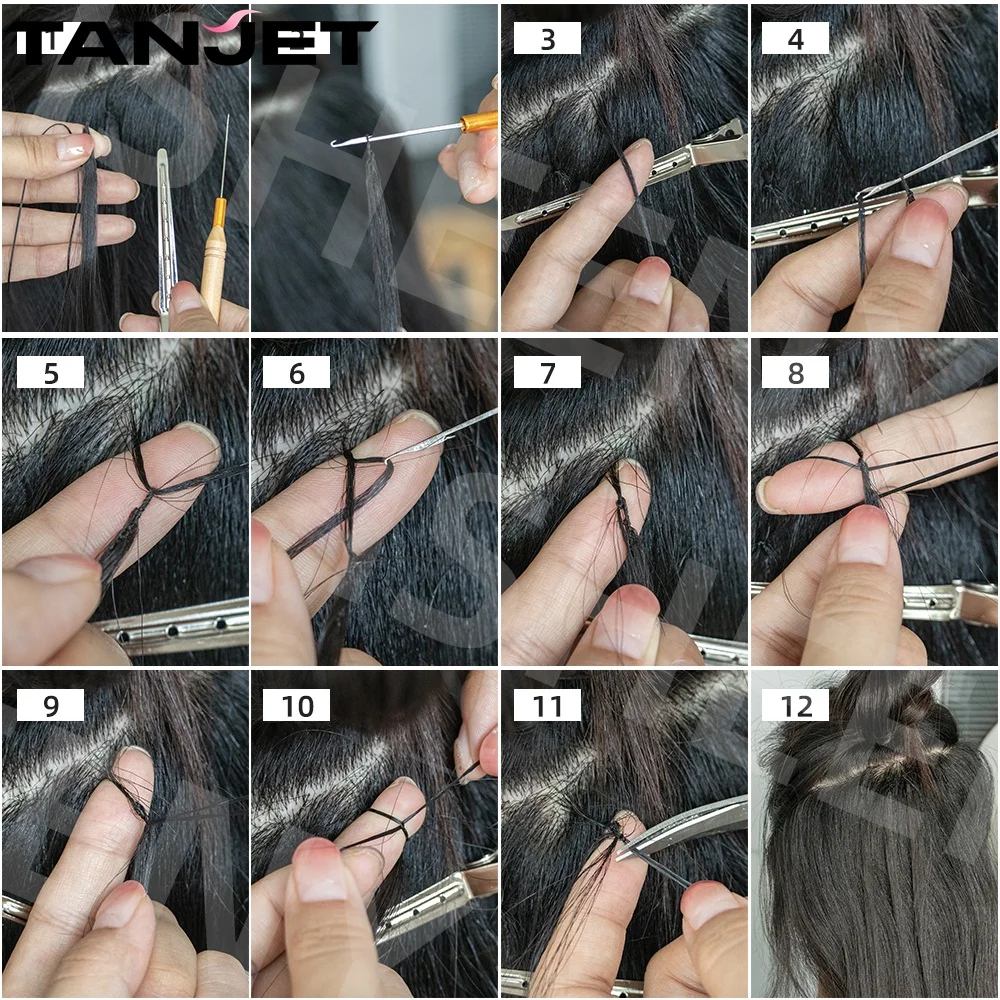 Black Micro Feather Hair Extensions Natural Women Straight Real Human Hair Non-Remy Invisible Micro Interface With Free Braided