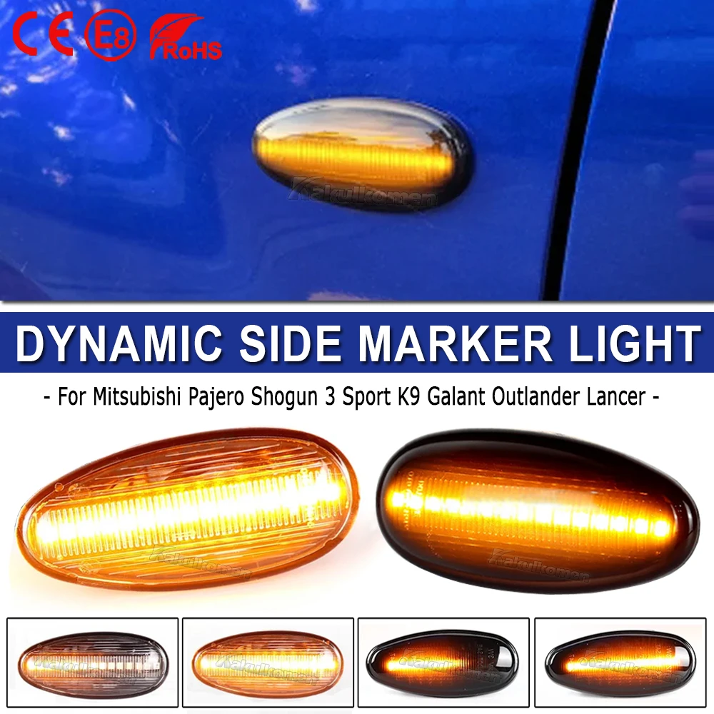 لميتسوبيشي لانسر (CK / ES) 1996 1997 1998 1999 2000 2001 2002 2003 2004 - 2007 LED ديناميكية بدوره إشارة الجانب ماركر ضوء #1