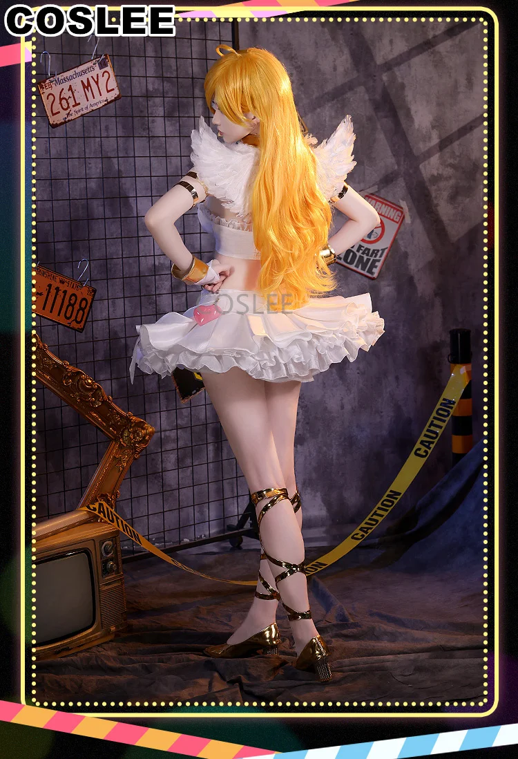 COSLEE Panty & Stocking With Garterbelt Panty Anarchy Stocking Anarchy Cosplay Costume Lovley Angel Party Dress Halloween Women