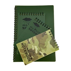 Waterproof Notebook, All-Weather Pocket Sized Tactical Notepad, Top Spiral Memo-Grid Paper Notepad For Outdoor Hiking