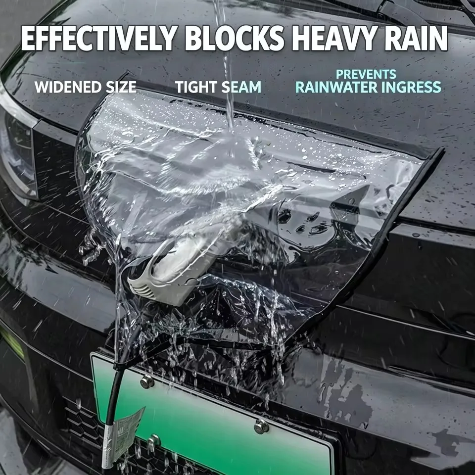 Windproof Magnetic EV Charger Rain Cover Universal Waterproof Electric Car Charging Port Protector Anti-UV Snow Dust Shield