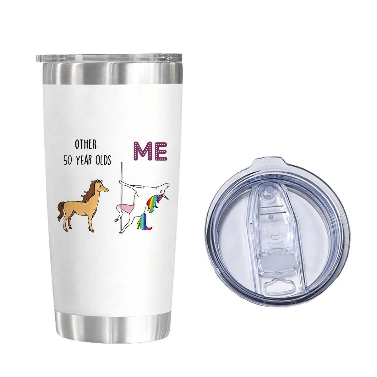 

Other 50 Year Olds Me Unicorn Vacuum Flask 20 oz - Funny 50th Birthday Gift Insulated Tumbler