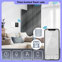 A40T Tuya Wifi RF433 2.5D Arc Curtain Switch Glass Touch Panel For Roller Blinds Shutters Switch Smart APP Wireless Alexa