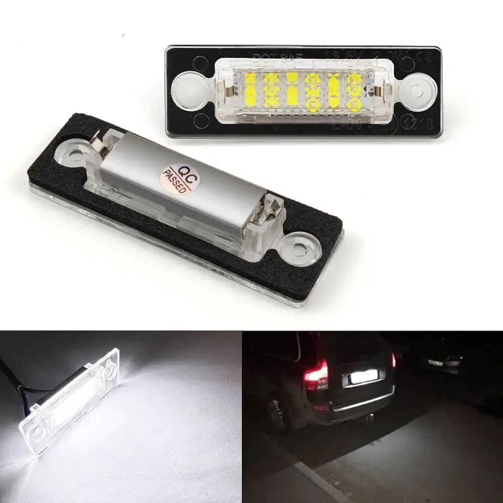 

2pcs For VW LED Number Plate Light Touran Golf Plus Caddy Jetta Passat skoda Superb T5 Canbus Error Free License Plate Lamp