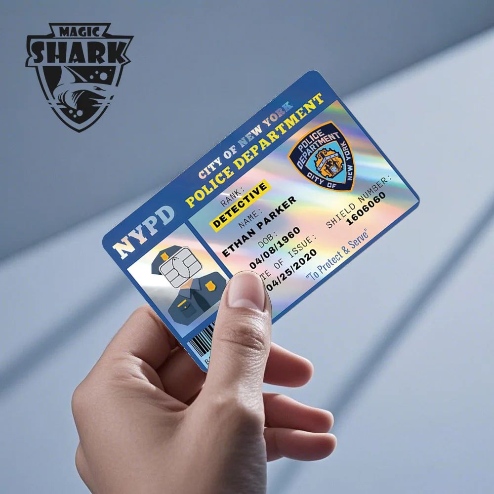 Magic Shark Ninja Metal Poker King Queen Shinny Laser Holographic Skin Cover Sticker for Credit Debit Card view 5