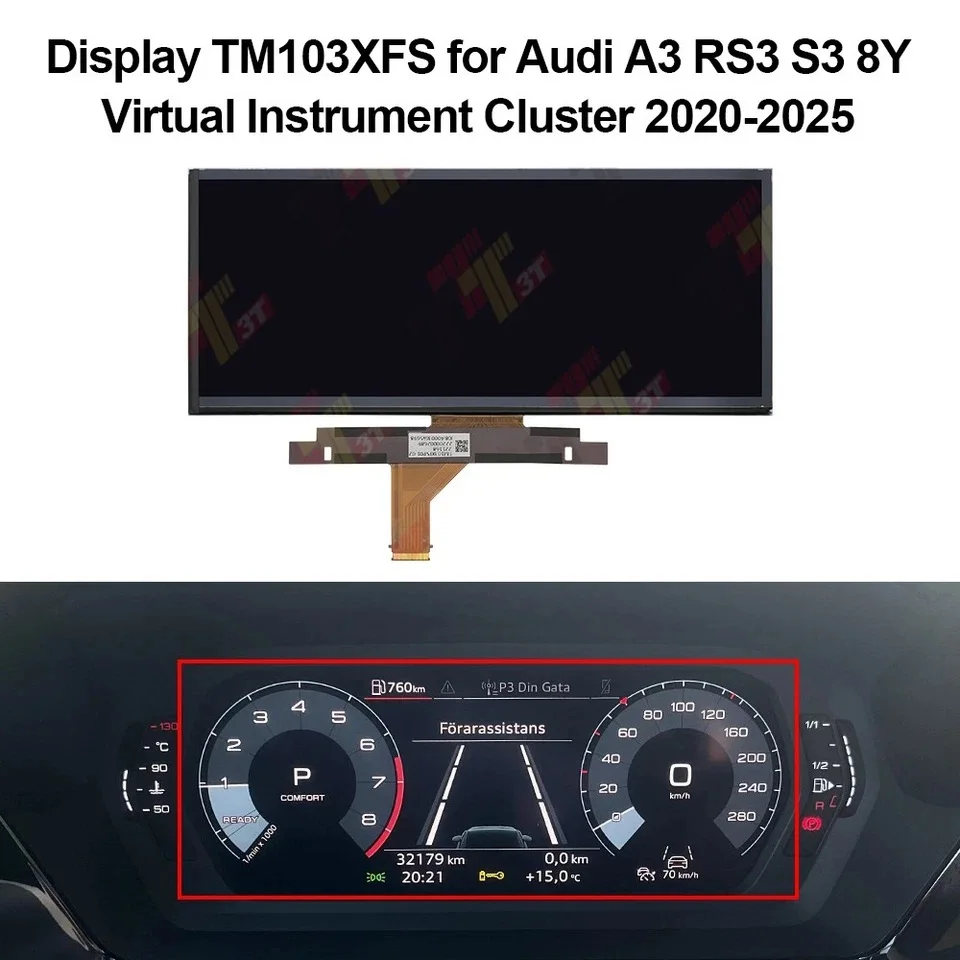 Дисплей TM103XFS P01-02 для приборной панели Audi A3, VW Golf, Seat Leon