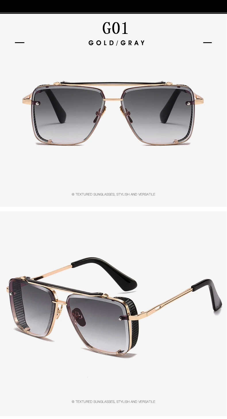 2023 Steampunk Sonnenbrille Für Männer Vintage Punk Sonnenbrille Frauen Trendy Platz Mode Gläser Luxe Gafas De Sol Hombre Zonnebril – Detail 20