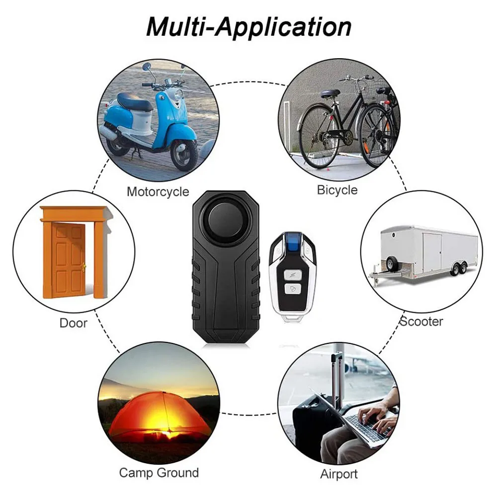 Rockbye Bicycle Alarm IP55 Waterproof Bicycle Motorcycle Alarm Electric Bicycle Horn Anti-theft Bicycle Detector Alarm System