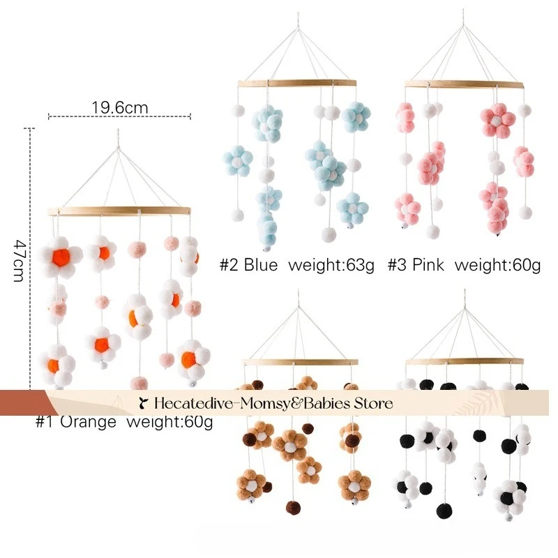 【Must Have】Baby Rattles & Mobiles educational toys newborn Pom Pom Floral mini decorations 0-12months unique toys baby things