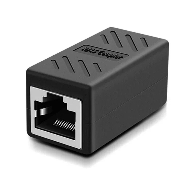 Conector Rj45 cat7/6 adaptador ethernet, interface gigabit, fêmea para cabo de extensão fêmea, 1pcs