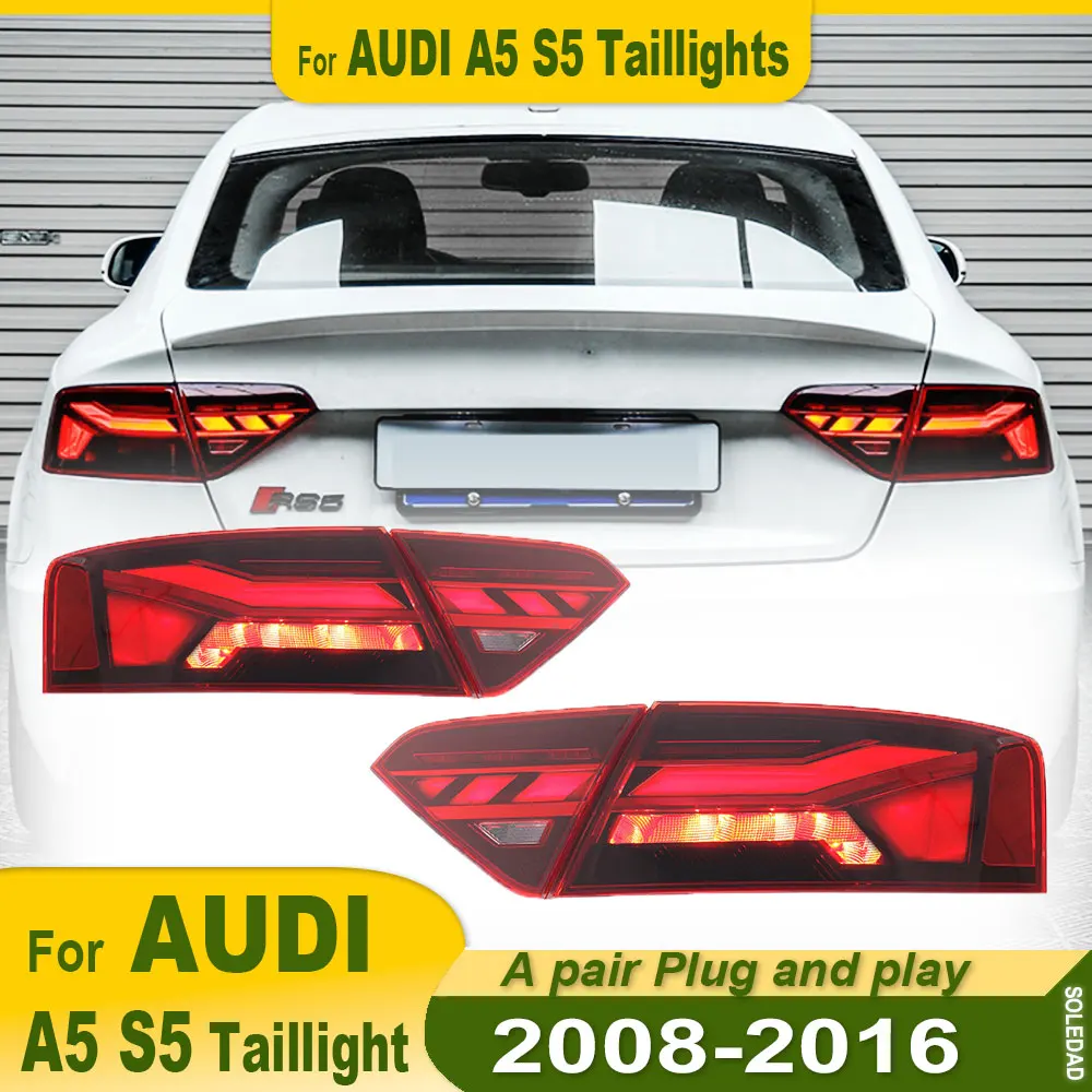 2pcs Car Lights For Audi A5 Tail lights 2008-2016 LED Car Tail Lamps Daytime Running Lights Dynamic Turn Signals Car Accessories