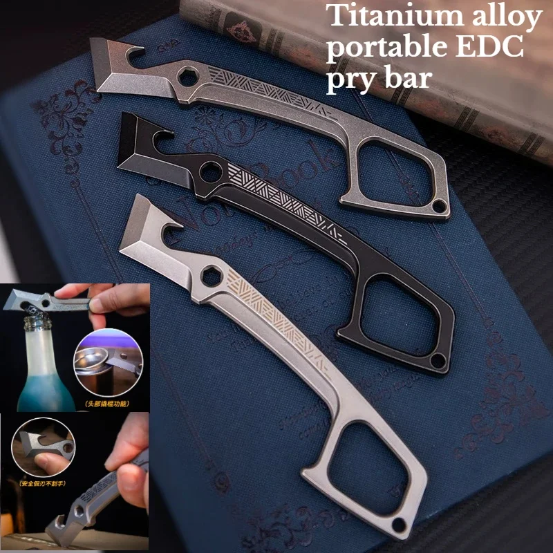 Tragbarer Multifunktionaler Titan-Legierung EDC Brecheisen Flaschenöffner für Outdoor Camping Notfall-Überlebensausrüstung – Detail 3