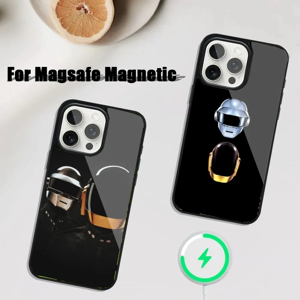 D-Daft Punk Band Phone Case For iPhone 16,15,14,13,12,11,Plus,Pro,Max Mini Magsafe Magnetic Wireless Charging