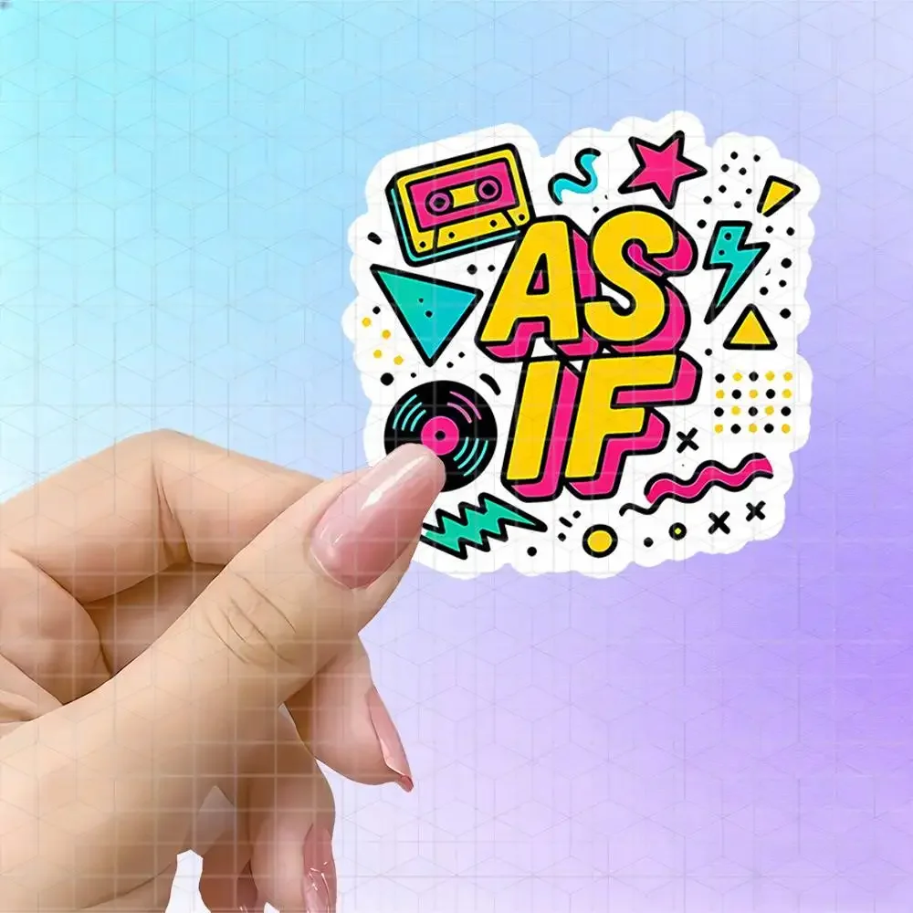 Retro 90S Media Nostalgic Vinyl Sticker Matte Self-Adhesive Decal For Journal Tablet Suitcase American 90S Culture Fan