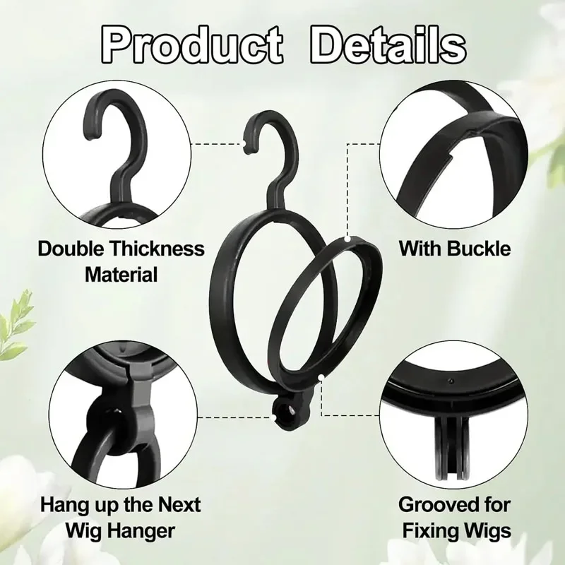 10Pcs/Set Portable Wig Hanging Rack Suitable for Various Wigs And Hats Foldable Collapsible Wig Stand for Hanging Multiple Wigs