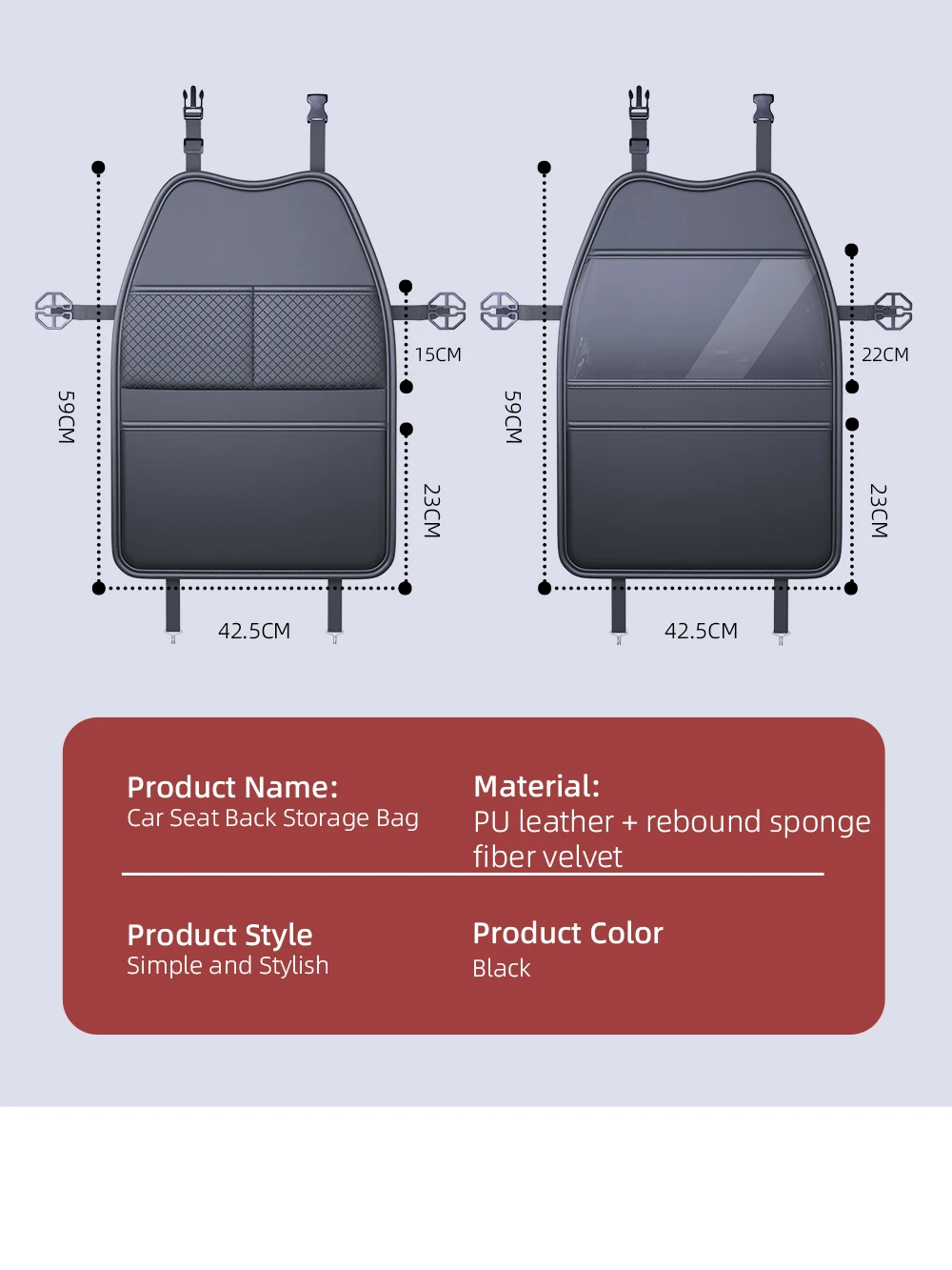 Neue Auto Sitz Schutz Abdeckung Auto Sitz Kick Proof Pad mit Taschen PU Auto Sitz Zurück Lagerung Tasche Multi-funktionale tablet Halter – Detail 18