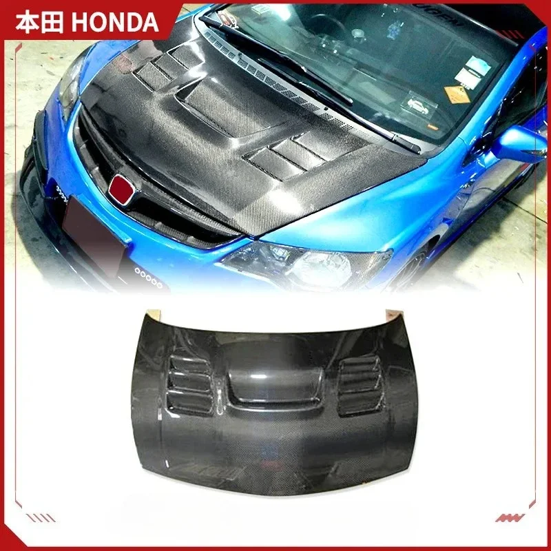 Applicable To Honda Civic FD2 Carbon Fiber Modification INGS Front Engine Cover, Perforated Front Hood