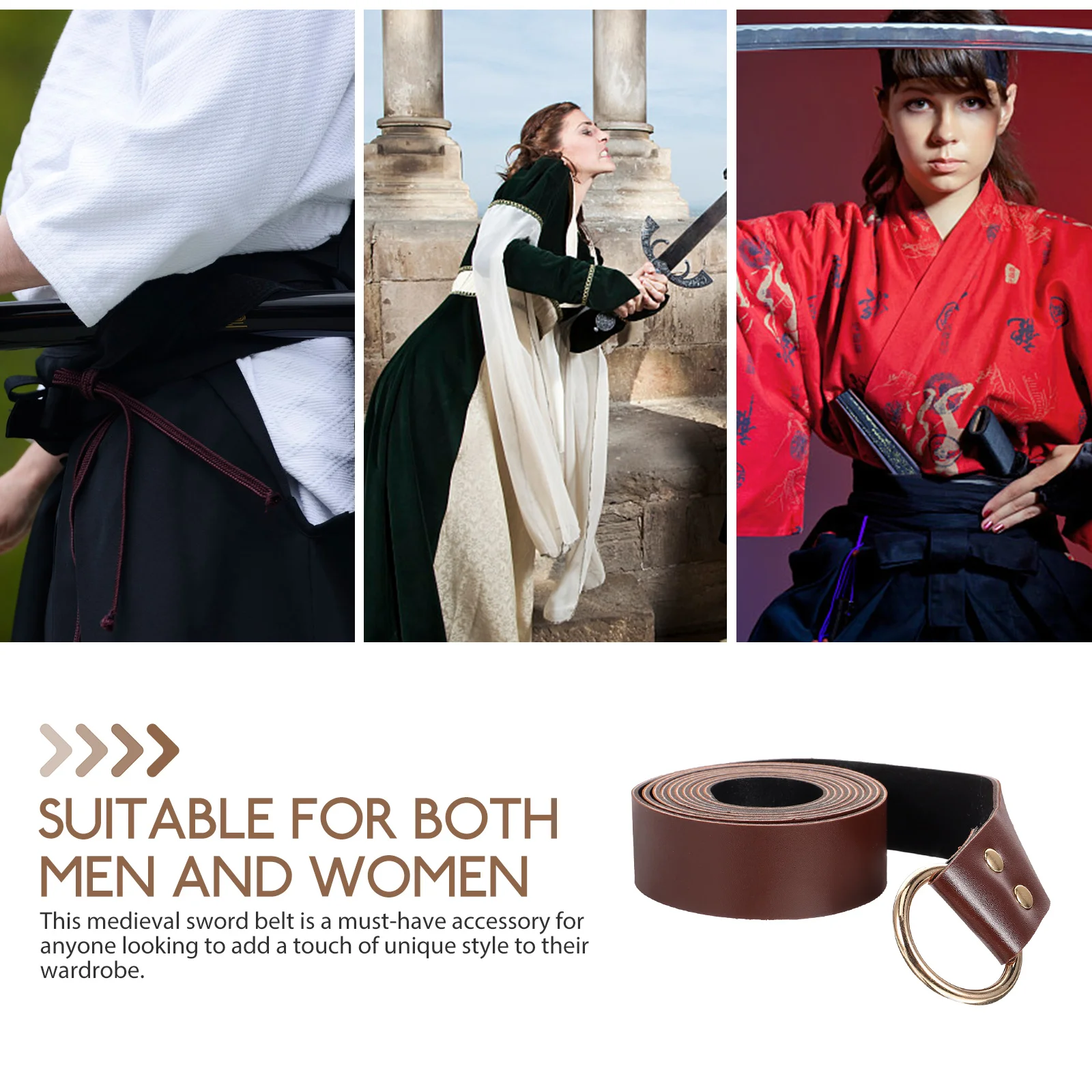 Medieval Sword Belt Decorative Performance Performing Accessory Adjustable Party Costume Imitation Retro Style