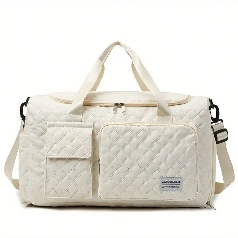 Large Capacity Travel Bag, Shoulder Bag With Shoe Compartment Separate Pocket Tote Bag - Oxford Cloth Wear-Resistant And Waterproof Fabric Storage Bag, Suitable For Male And Female Sports, Swimming, Yoga, Travel And Holidays Crossbody Bag