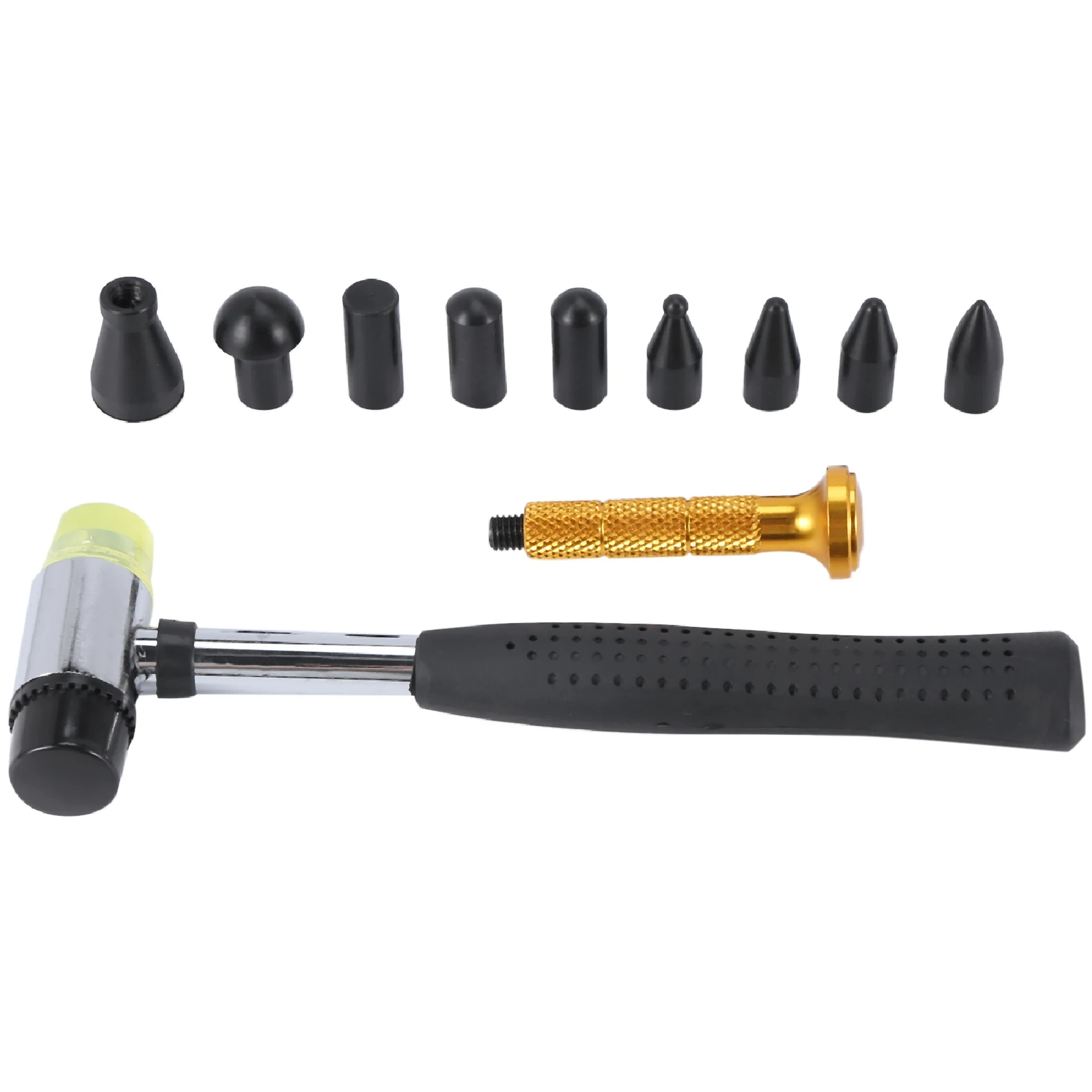 10Pcs Car Body Paintless Dent Repair Tools With Knock Down Head Tap Down Tools Set Dent Repair Kit