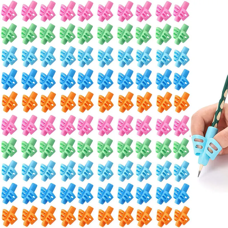 

100Pcs Pen Grips for Kids Handwriting Pencil Holders for Kids Home School Preschool Writing Tools for Kids Assorted Pen Grips