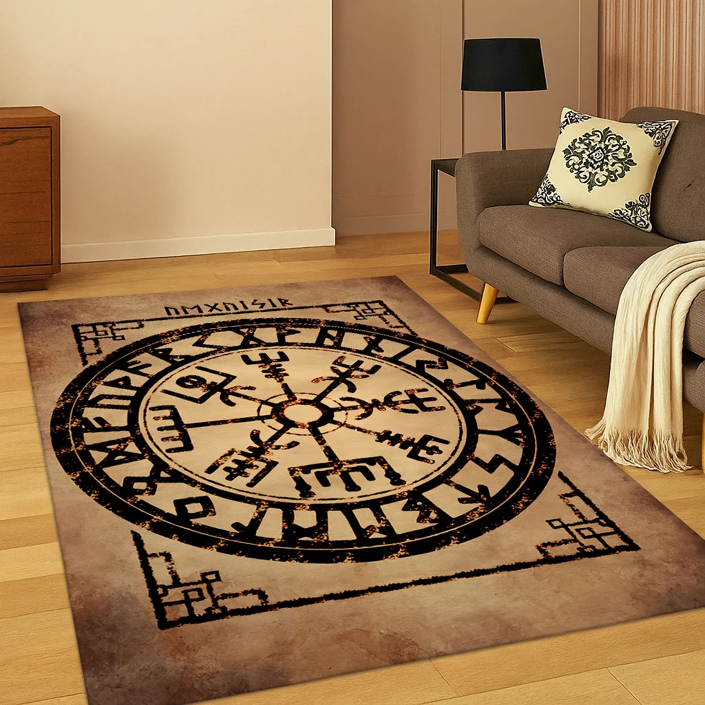 Odin Viking Symbol Valknut Nordic Valhalla Rune Teppich Teppich für Wohnzimmer Schlafzimmer Home Sofa Dekoration, Bereich Teppich rutschfeste Matte
