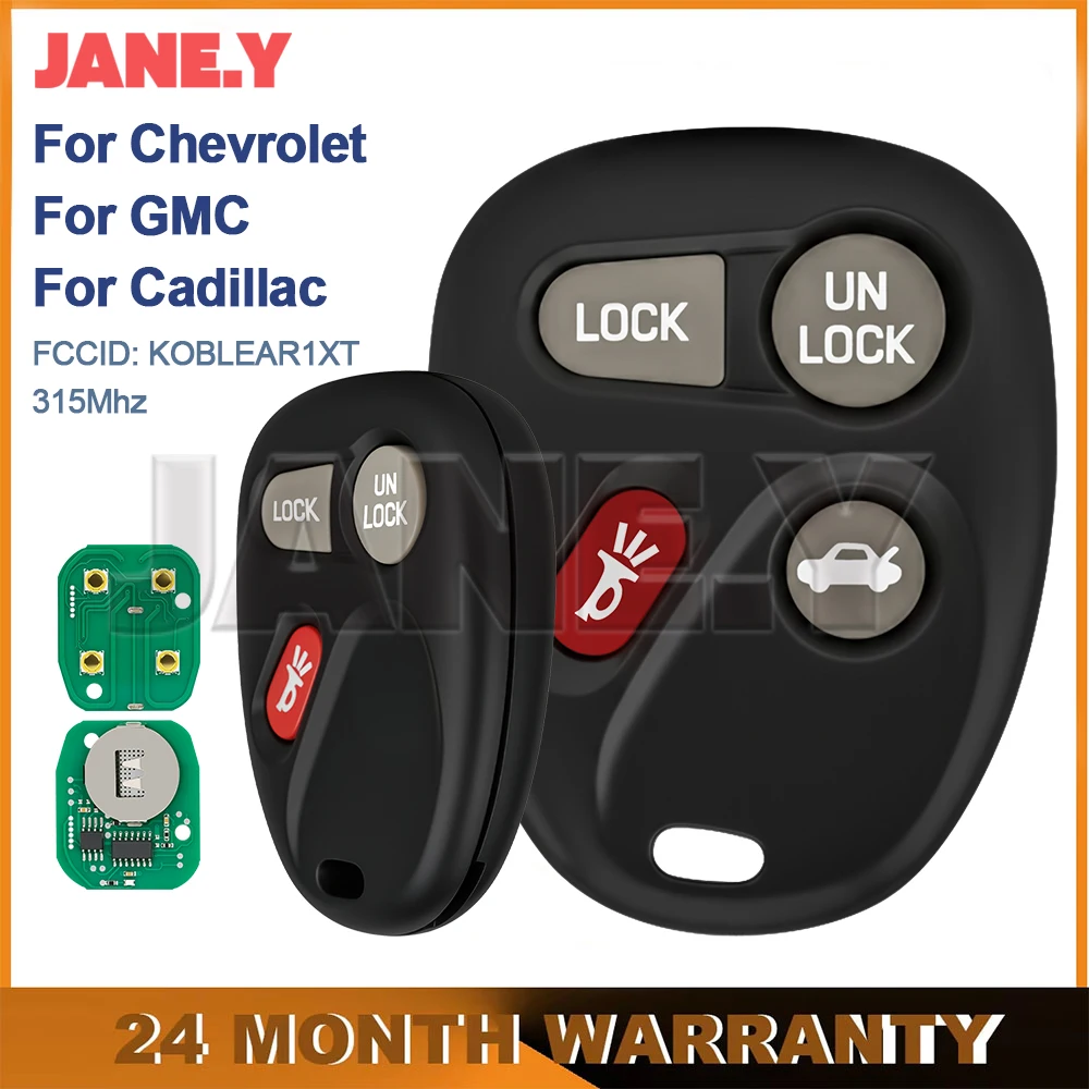 

Remote Control Smart Key Fob For Chevrolet S10 Corvette 2001 2002 2003 2004 Silverado For GMC For Cadillac KOBLEAR1XT 315Mhz