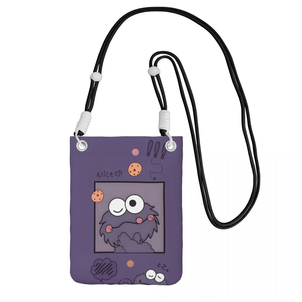 

Custom Cookie Monster Carry A Mobile Phone Bag Diagonally Women Men Cool Animation Mobile Phone Bag Running Phone Money Pouch