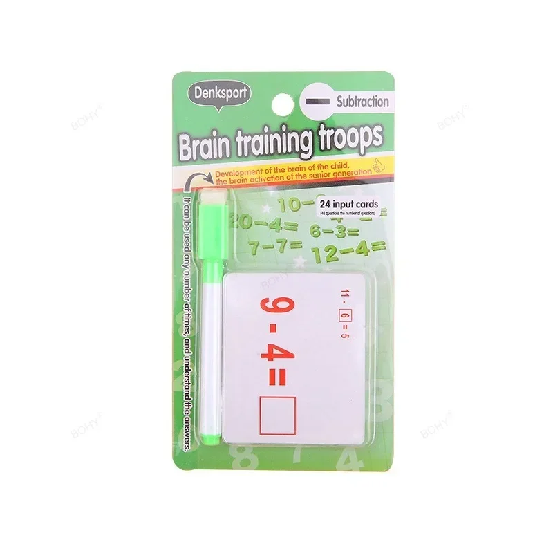 Training Math Erasable Add Subtract Multiply and Divide Table Cards Seheck Math Learning Tool Montessori Mathematical for Kids