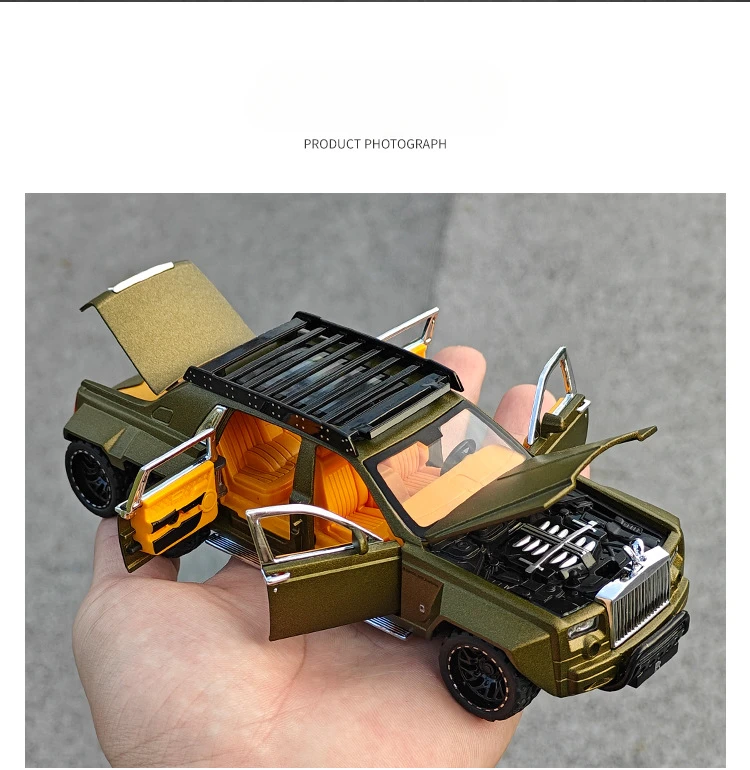 1:32 Rolls-Royce Phantom 6*6 véhicule tout-terrain moulé sous pression en alliage de métal modèle de voiture son lumière retirer Collection enfants jouet cadeaux