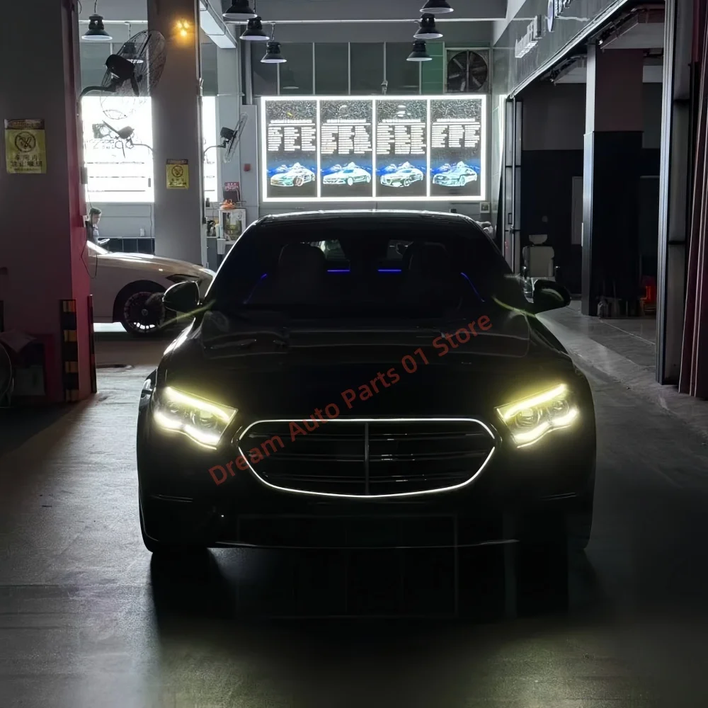 For Mercedes Benz E-class W214 light-emitting medium mesh atmosphere light car accessories Luminous Front Bumper Lighting Grille