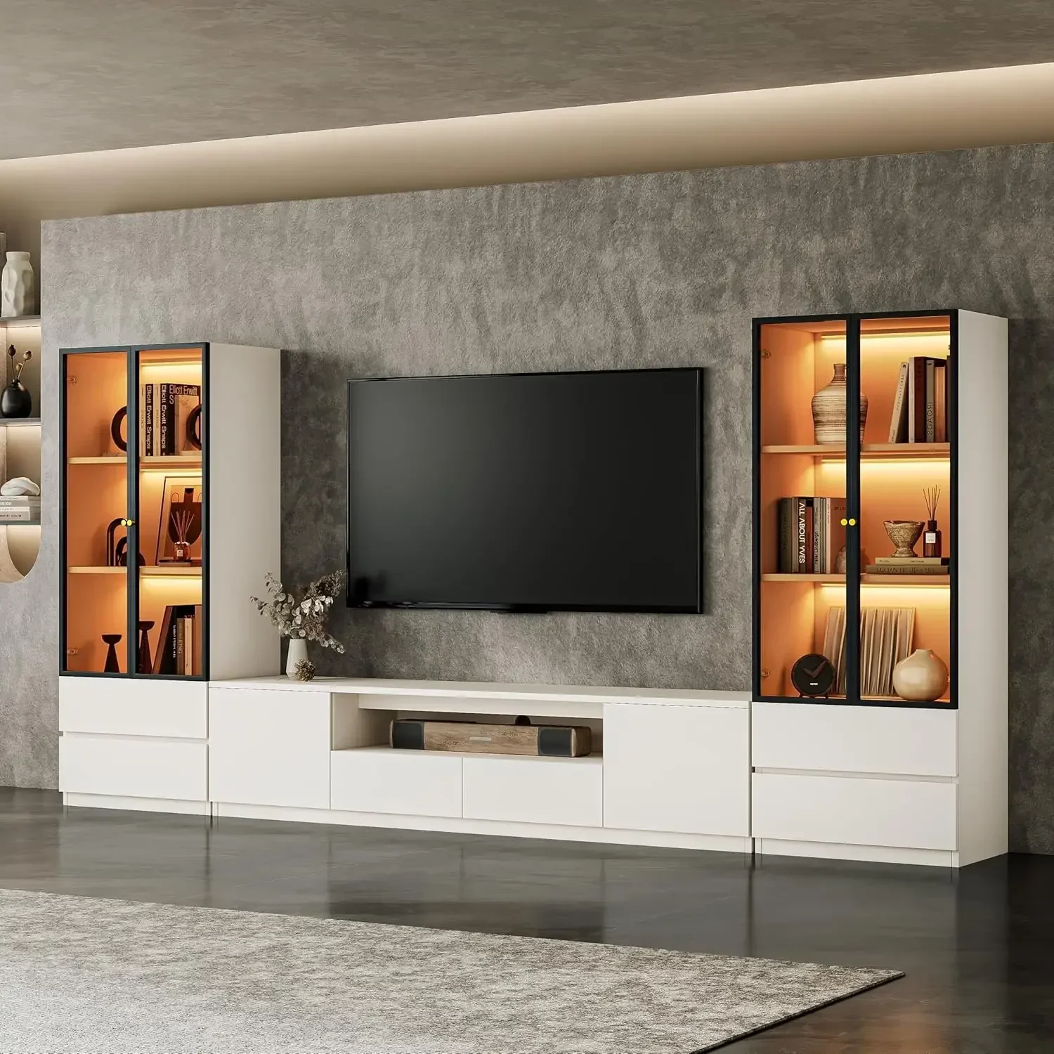 

Tv Stand Display Cabinets Media Console Drawers Tv Entertainment Center Living Room