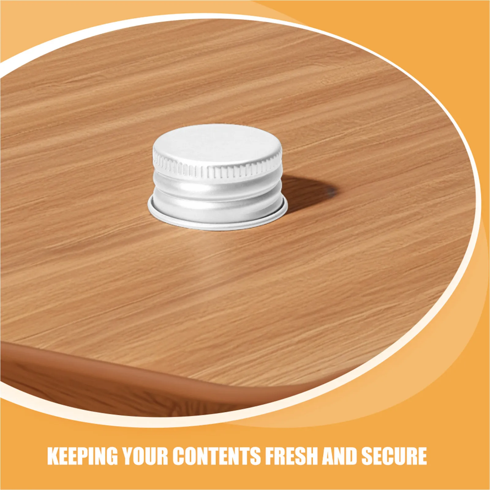 100Pcs 18x13mm Aluminum Transparent Screw Lids Leakproof Threaded Replacement Caps for Glass Bottles Kitchen Jars Liquid