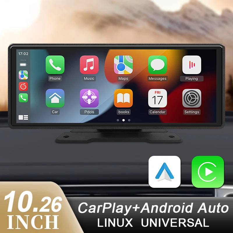 

10.26" Car Mirror Radio Multimedia Video Player Universal Wireless Carplay Android Auto Screen With Bluetooth Rearview Camera