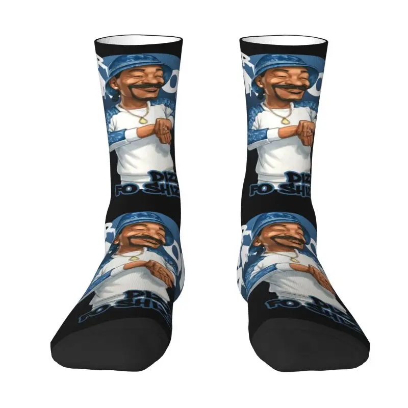 

Fun Mens Snoop Dogg Music Rapper Dress Socks Unisex Breathbale Warm 3D Printed Crew Socks