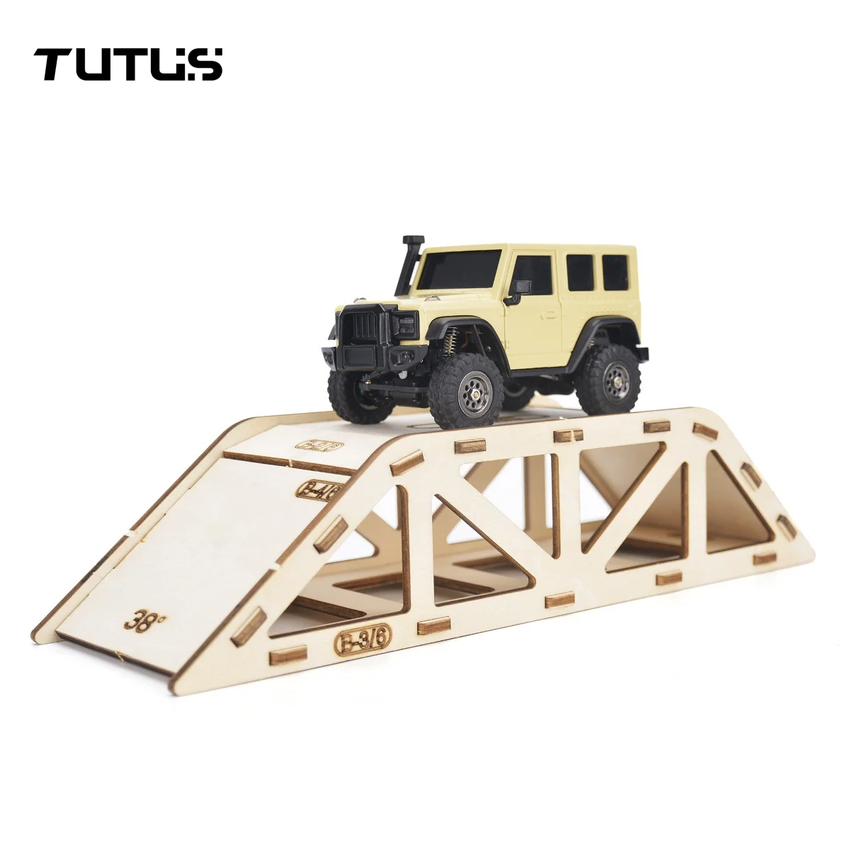 Mini Wooden Off-road Obstacle Track Desktop Simulation Terrain Layout Decoration Parts For 1/43 Scale RC Crawler Car