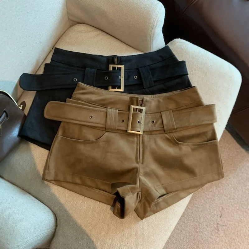 Women's Suede Casual Shorts 2026 New High-waisted Spice Girls Sexy Hip-wrapped Hot Pants