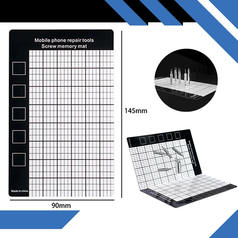 1PC 145×90mm Magnetic Screw Mat Memory Work Pad with Size Chart, Small Screws Holder Tool for Mobile Phone Repair
