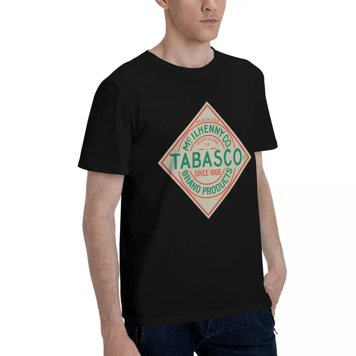 Tabasco Sauce Heather 100% Cotton Casual Breathable Confortable Tops Men's Clothing Deals Man Clothes