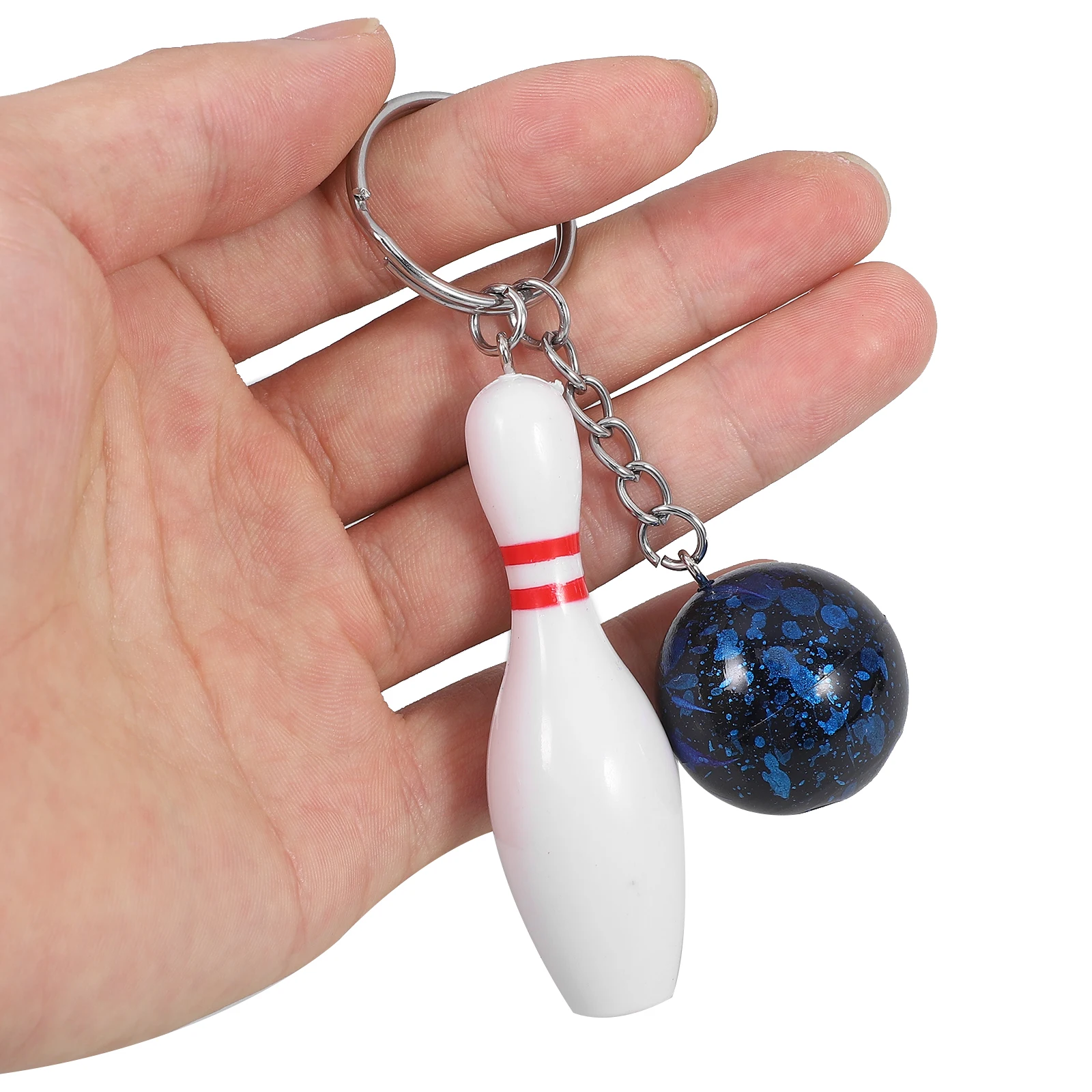 

8 Pcs Bowling Keychain Balls Banquet Door Prizes Fish Tank Charm Centerpieces Birthday Favors Miss