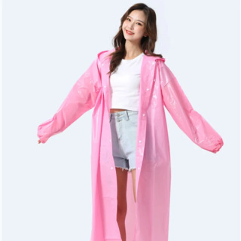 Thickened EVA reusable headband one-piece raincoat, portable outdoor hiking travel rainstorm proof multicolor adult raincoat
